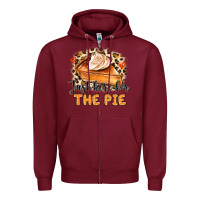 Burgundy Just Here For The Pie Zipper Hoodie - MaliasSmallBusiness