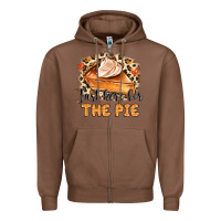 Chestnut Just Here For The Pie Zipper Hoodie - MaliasSmallBusiness