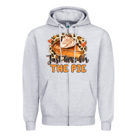 Heather Grey Just Here For The Pie Zipper Hoodie - MaliasSmallBusiness