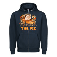 Navy Just Here For The Pie Zipper Hoodie - MaliasSmallBusiness