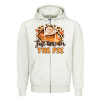 Oatmeal Heather Just Here For The Pie Zipper Hoodie - MaliasSmallBusiness