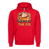 Red Just Here For The Pie Zipper Hoodie - MaliasSmallBusiness