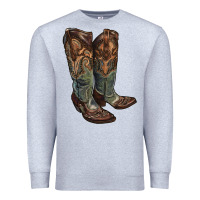 Heather Grey cowgirl boots Premium Sweatshirt - RanaPortraitStore