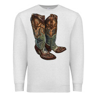 Oatmeal Heather cowgirl boots Premium Sweatshirt - RanaPortraitStore