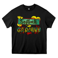 Black softball granny with leopard Heavy Core Tee - Zillion Design Studio