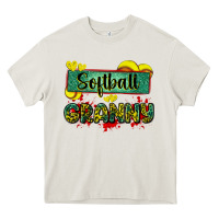 Cream softball granny with leopard Heavy Core Tee - Zillion Design Studio