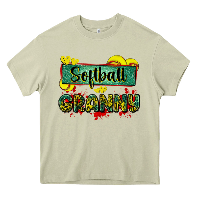Softball Granny With Leopard Heavy Core Tee by Zillion Design Studio | Teevron