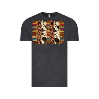Vintage Black serape sunflower cowhide leopard brushstroke Vintage Tee - AdoDesignShop