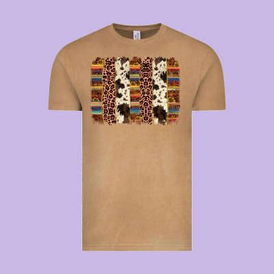 Serape Sunflower Cowhide Leopard Brushstroke Vintage Tee Designed By Adodesignshop