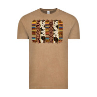 Vintage Coffee serape sunflower cowhide leopard brushstroke Vintage Tee - AdoDesignShop