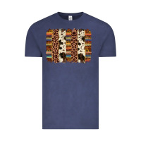 Vintage Denim serape sunflower cowhide leopard brushstroke Vintage Tee - AdoDesignShop