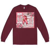 Burgundy cancer words Long Sleeve Tee - MaliasSmallBusiness