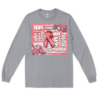 Heather Grey cancer words Long Sleeve Tee - MaliasSmallBusiness