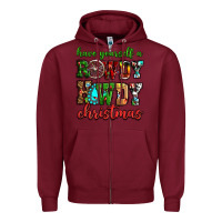 Burgundy Have yourself a rowdy howdy Christmas Zipper Hoodie - NancyCooperArtShop