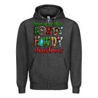 Charcoal Heather Have yourself a rowdy howdy Christmas Zipper Hoodie - NancyCooperArtShop
