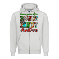 Dove Grey Have yourself a rowdy howdy Christmas Zipper Hoodie - NancyCooperArtShop