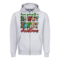 Heather Grey Have yourself a rowdy howdy Christmas Zipper Hoodie - NancyCooperArtShop