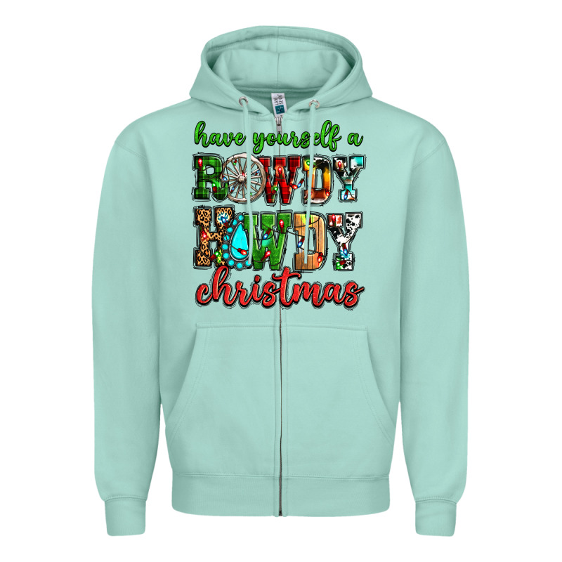 Have Yourself A Rowdy Howdy Christmas Zipper Hoodie by NancyCooperArtShop | Teevron
