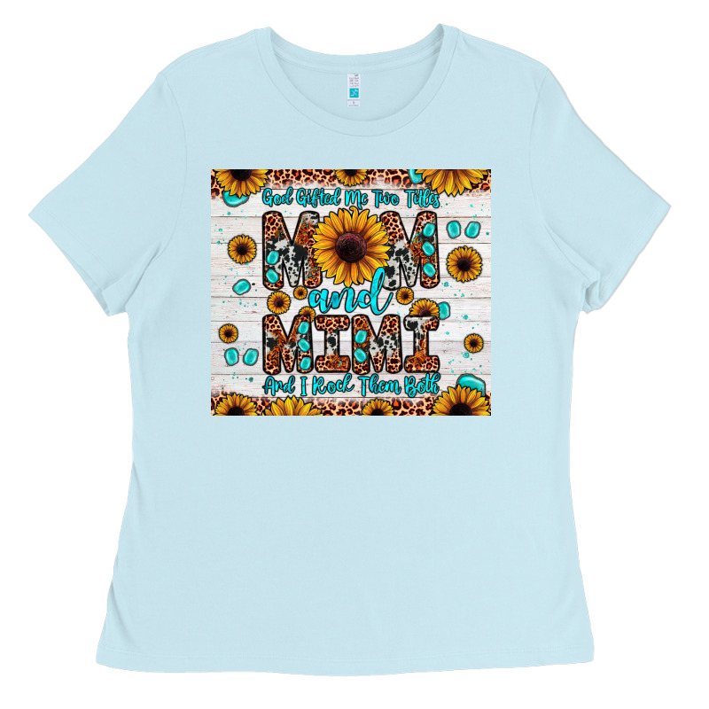 God Gifted Me Two Titles Mom And Mimi And I Rock Them Both Ladies Tee by JahusDesignShop | Teevron