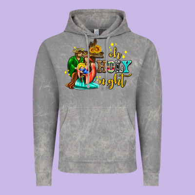 Oh Holy Night With Sunflower And Cross Vintage Hoodie Designed By Adodesignshop
