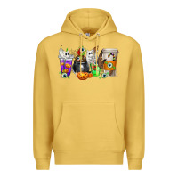Antique Gold Halloween Coffee Cups Premium Hoodie - texasbilliewilder