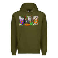 Army Green Halloween Coffee Cups Premium Hoodie - texasbilliewilder