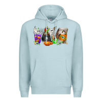 Blue Mist Halloween Coffee Cups Premium Hoodie - texasbilliewilder