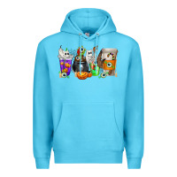 Ocean Blue Halloween Coffee Cups Premium Hoodie - texasbilliewilder