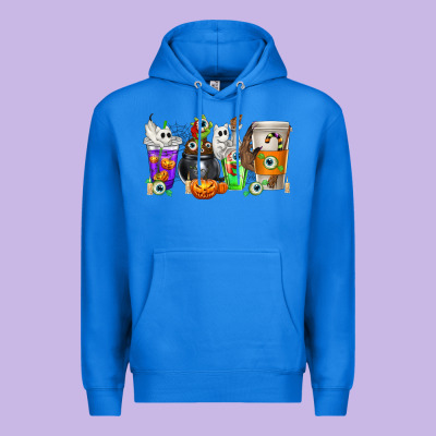 Halloween Coffee Cups Premium Hoodie Designed By Texasbilliewilder