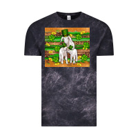 Cloud Black st patricks goat family shamrock gold serape leopard glitter wooden tu Vintage Tee - Artiststas