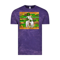 Cloud Purple st patricks goat family shamrock gold serape leopard glitter wooden tu Vintage Tee - Artiststas