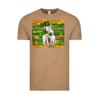 Vintage Coffee st patricks goat family shamrock gold serape leopard glitter wooden tu Vintage Tee - Artiststas