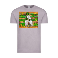 Vintage Zinc st patricks goat family shamrock gold serape leopard glitter wooden tu Vintage Tee - Artiststas