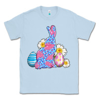 Dusty Blue easter bunny wıth easter eggs Classic Tee - AdoDesignShop