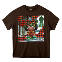 Chocolate Brown Christmas African girl Heavy Core Tee - BarkalooDesign