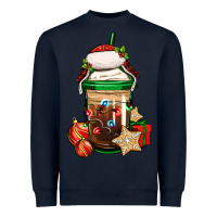 Navy Christmas vacation trapper hat coffee cup Heavyweight Sweatshirt - Jasminsmagicworld
