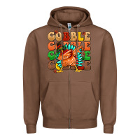 Chestnut gobble gobble gobble gobble turkey Zipper Hoodie - MaliasSmallBusiness