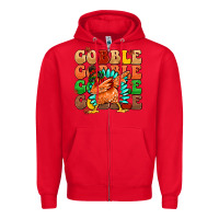 Red gobble gobble gobble gobble turkey Zipper Hoodie - MaliasSmallBusiness