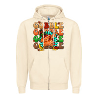 Sandshell gobble gobble gobble gobble turkey Zipper Hoodie - MaliasSmallBusiness