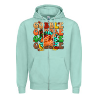 Seafoam gobble gobble gobble gobble turkey Zipper Hoodie - MaliasSmallBusiness