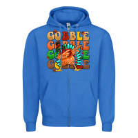 True Royal gobble gobble gobble gobble turkey Zipper Hoodie - MaliasSmallBusiness