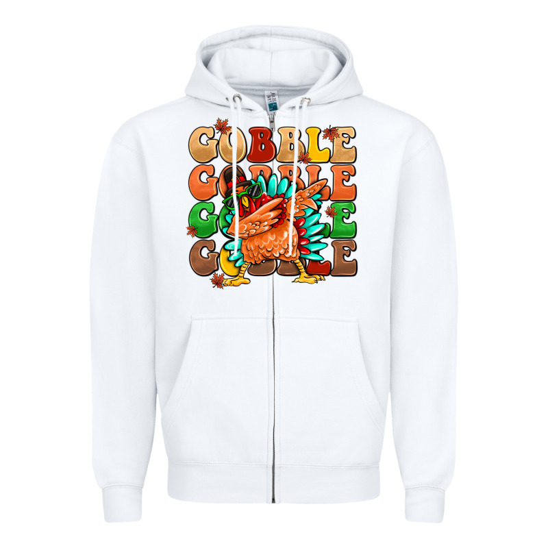 Gobble Gobble Gobble Gobble Turkey Zipper Hoodie by MaliasSmallBusiness | Teevron