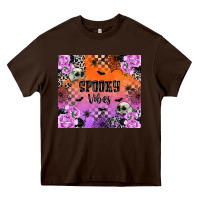 Chocolate Brown spooky vibes Heavy Core Tee - texasbilliewilder