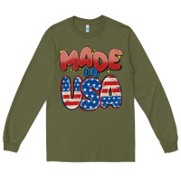 Army Green made in usa Long Sleeve Tee - MaliasSmallBusiness