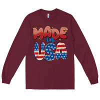 Burgundy made in usa Long Sleeve Tee - MaliasSmallBusiness