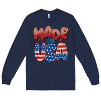 Navy made in usa Long Sleeve Tee - MaliasSmallBusiness