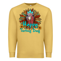 Antique Gold happy turkey day sunflower Premium Sweatshirt - RanaPortraitStore
