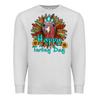 Dove Grey happy turkey day sunflower Premium Sweatshirt - RanaPortraitStore