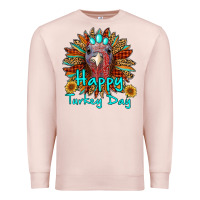 Pale Pink happy turkey day sunflower Premium Sweatshirt - RanaPortraitStore