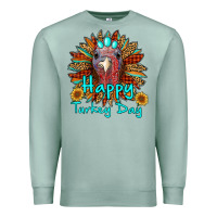 Seafoam happy turkey day sunflower Premium Sweatshirt - RanaPortraitStore